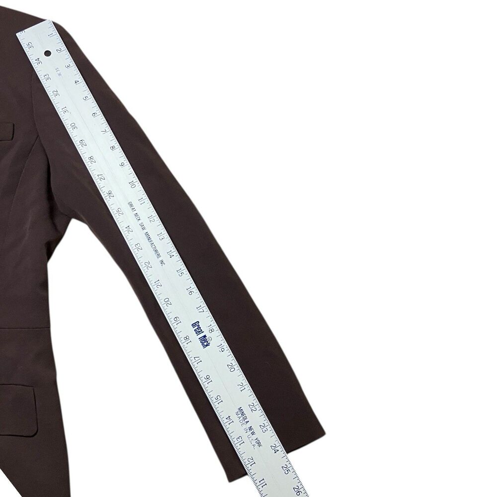 Lauren Ralph Lauren Brown Wool Leather Collar Horse Buttons Equestrian Blazer - Picture 11 of 14